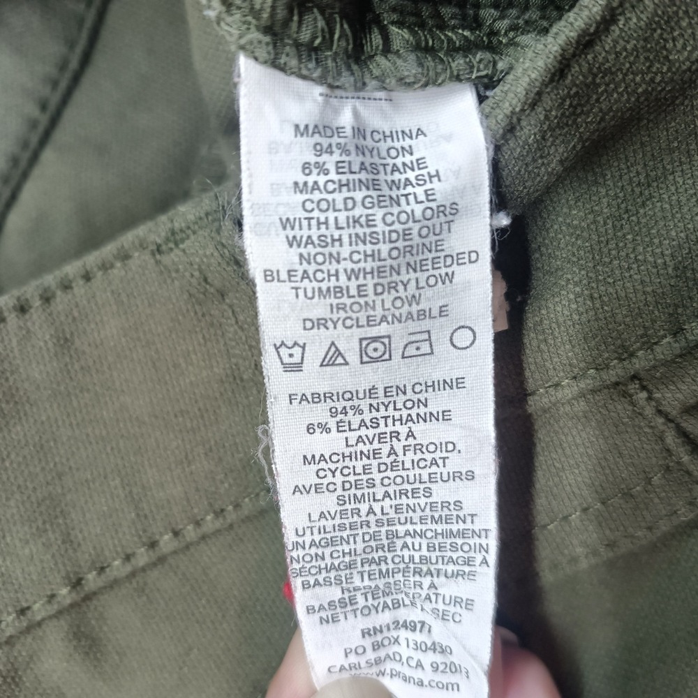 Prana Brenna Moto Skinny Pants Olive Green Womens 6 Stretch Grunge Punk Biker - Picture 4 of 7